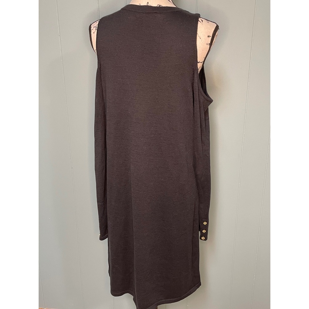 Lilly Pulitzer Black Cold Shoulder Long Sleeve Sweater Dress‎ Size L - Picture 2 of 5